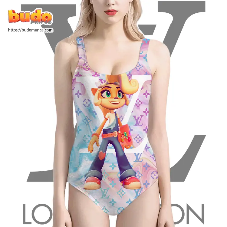 Lv feat crash bandicoot female swimsuit louis vuitton gift uninque for women